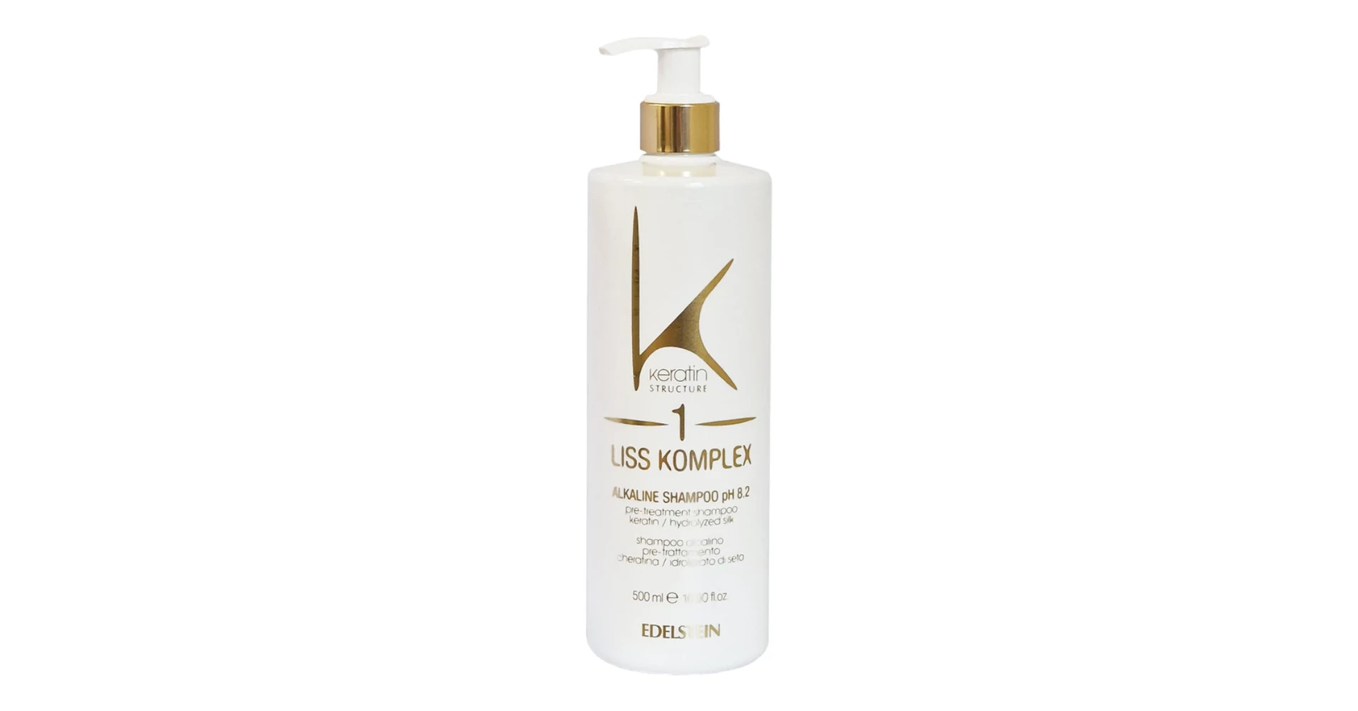 Edelstein Keratin Liss KOMPLEX Step 1 Shampoo – Alkalisches Vorbehandlungsshampoo, 500 Ml