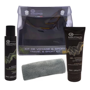 Sampon 100 ml , hajzselé 100 ml, arctörölköző travel kit Baruffaldi